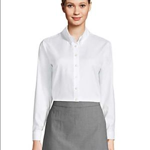 Lands’ End Outfitters White Button Down Cuffed Blouse